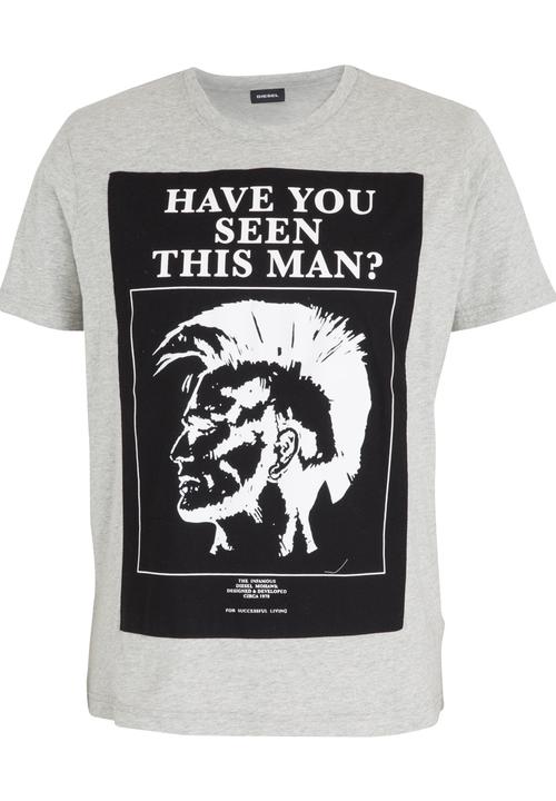 Diesel  - T-Joe Stone Wash T-shirt Grey Melange