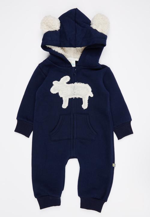Peninsula Baby - Sheep Fleece Bodysuit Navy