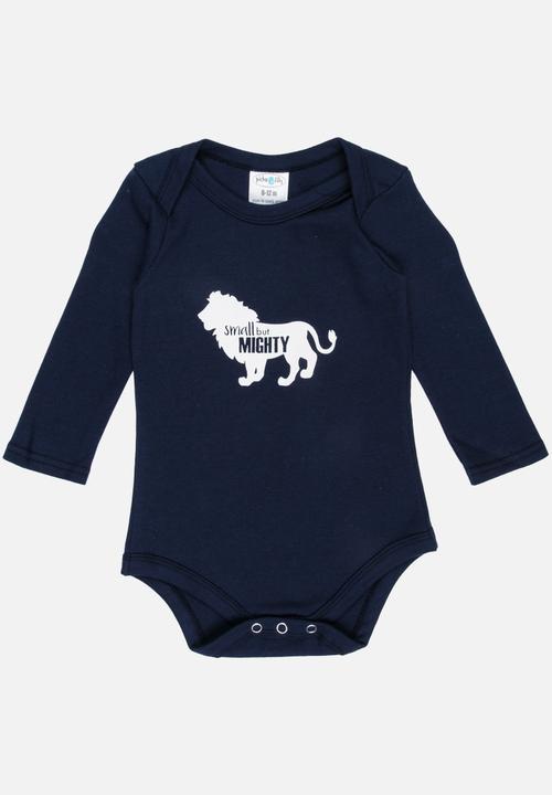 Pickalilly - Small But Mighty Printed Babygrow Navy