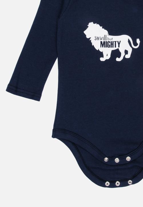 Pickalilly - Small But Mighty Printed Babygrow Navy