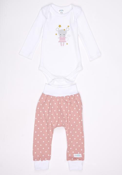 Pickalilly - Ballerina Mouse Long Sleeve Set Mid Pink