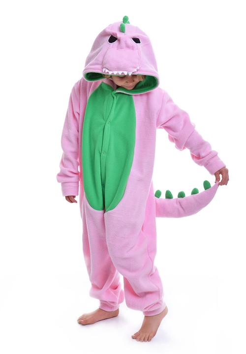 aFREAKa Clothing - Pink Dinosaur Onesie Mid Pink