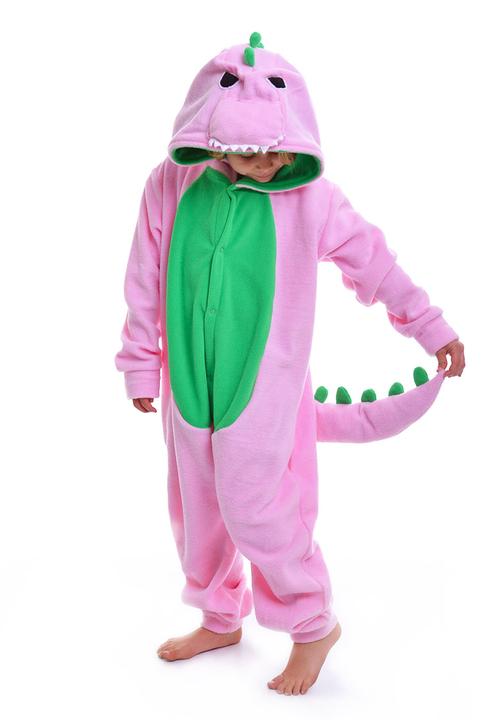aFREAKa Clothing - Pink Dinosaur Onesie Mid Pink