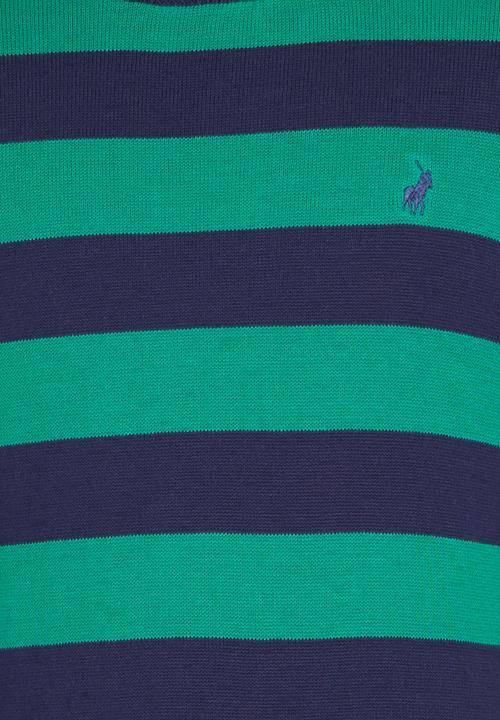 POLO - RClassic Ls Striped Pullover Green