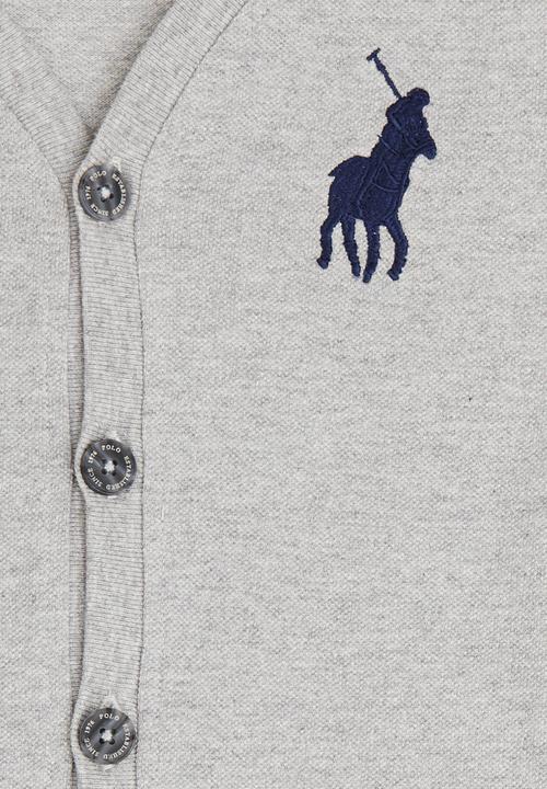 POLO - Classic Pique Cardigan Pale Grey