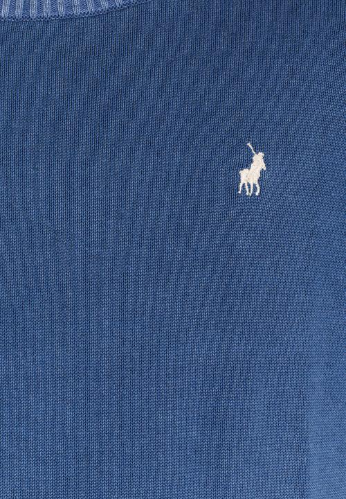 POLO - Ethan LS Crew Neck Pullover Mid Blue