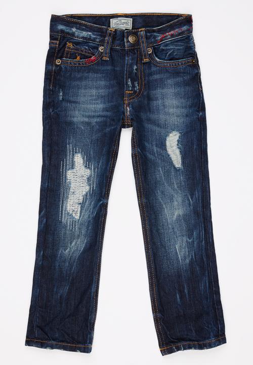 POLO - Ripped Fashion Denim Dark Blue