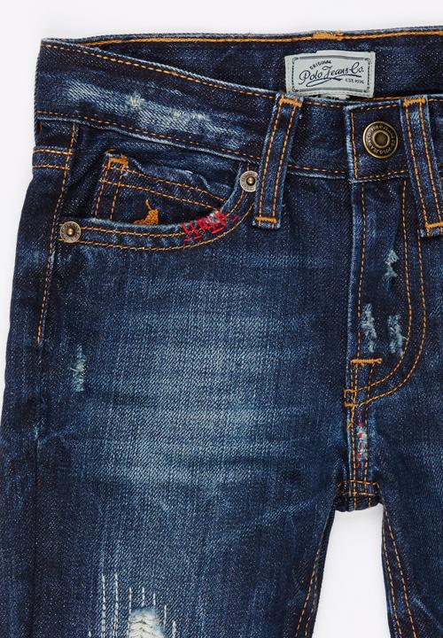POLO - Ripped Fashion Denim Dark Blue