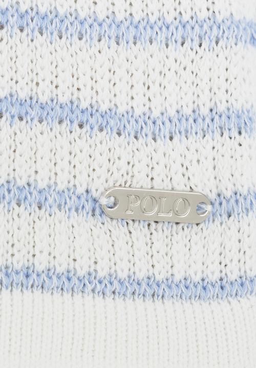 POLO - Ashleigh LS Striped Pullover Mid Blue