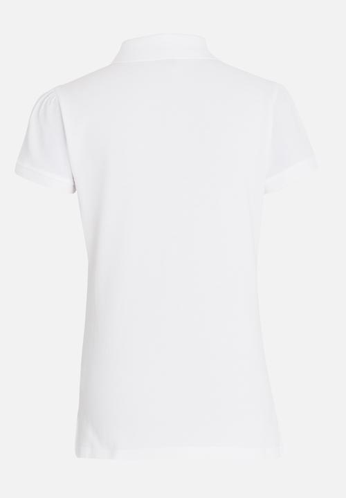 POLO - Nina short sleeve golfer - white