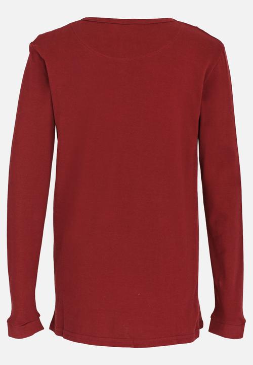 POLO - Hawke LS Henley Tee Burgundy