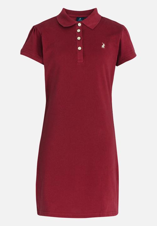 POLO - Dakota SS Golfer Dress Red