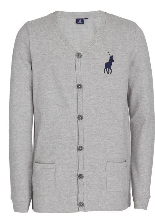 POLO - Classic Pique Cardigan Pale Grey
