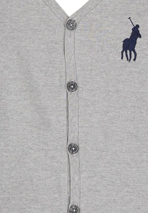 POLO - Classic Pique Cardigan Pale Grey