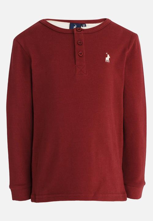 POLO - Hawke LS Henley Tee Burgundy