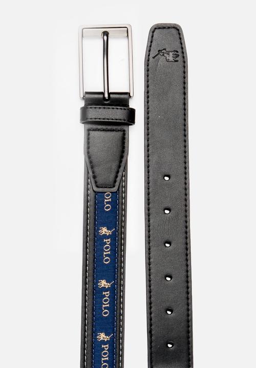 POLO - Lorenzo leather belt - black
