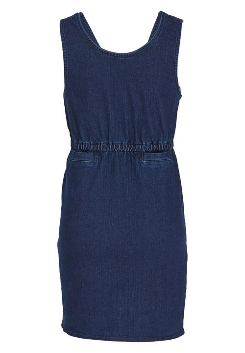 Pop Candy - Denim Pinafore Dress Dark Blue