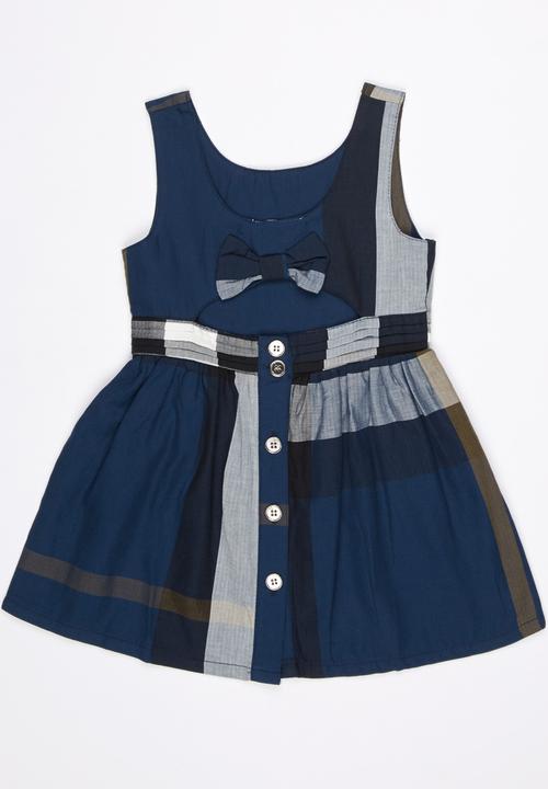 Pop Candy - Check Dress Navy