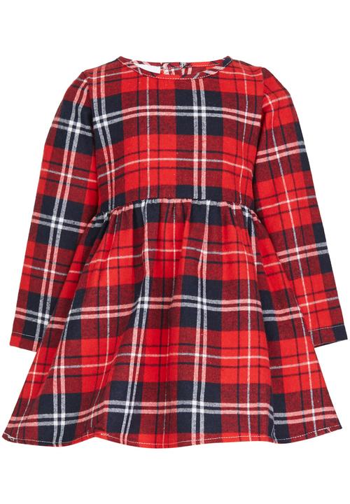 Pop Candy - Check Long Sleeve Dress  Red
