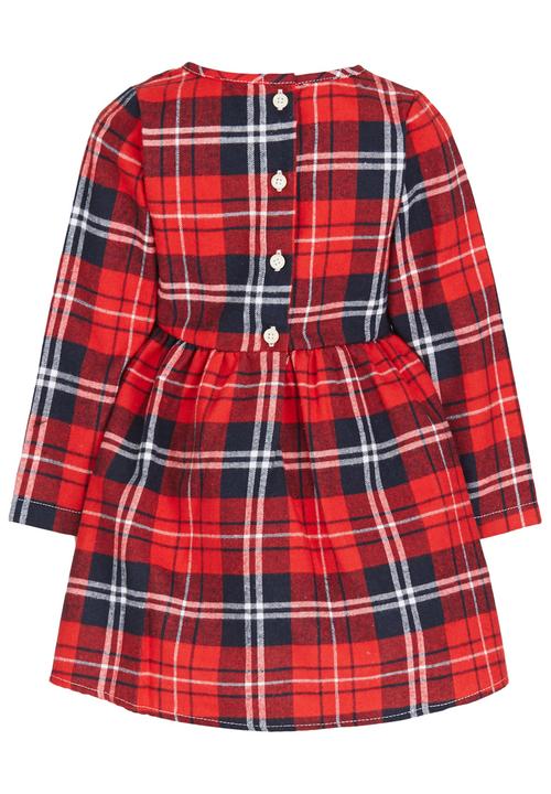 Pop Candy - Check Long Sleeve Dress  Red