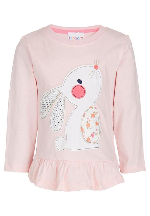 Pop Candy - Bunny Peplum Tee Mid Pink