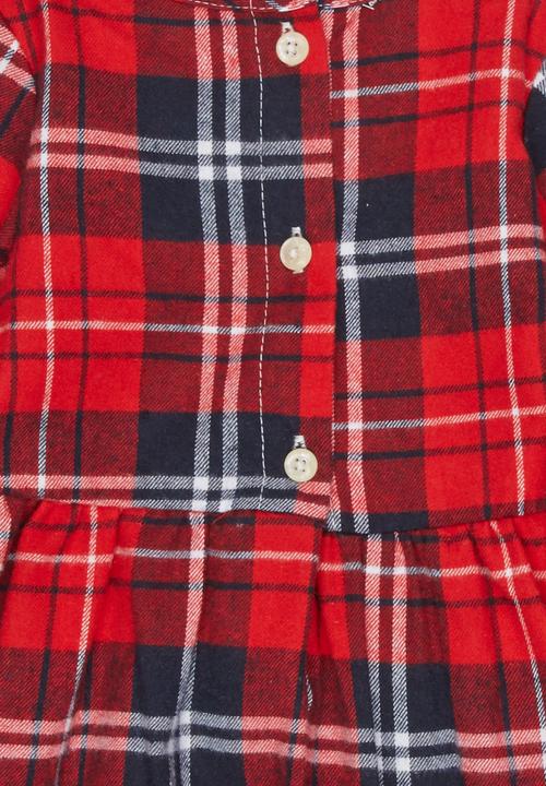 Pop Candy - Check Long Sleeve Dress Red