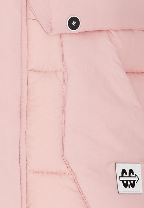 Pop Candy - Longer Length Puffer Jacket Pale Pink