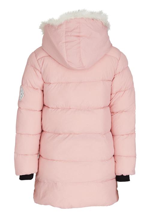 Pop Candy - Longer Length Puffer Jacket Pale Pink