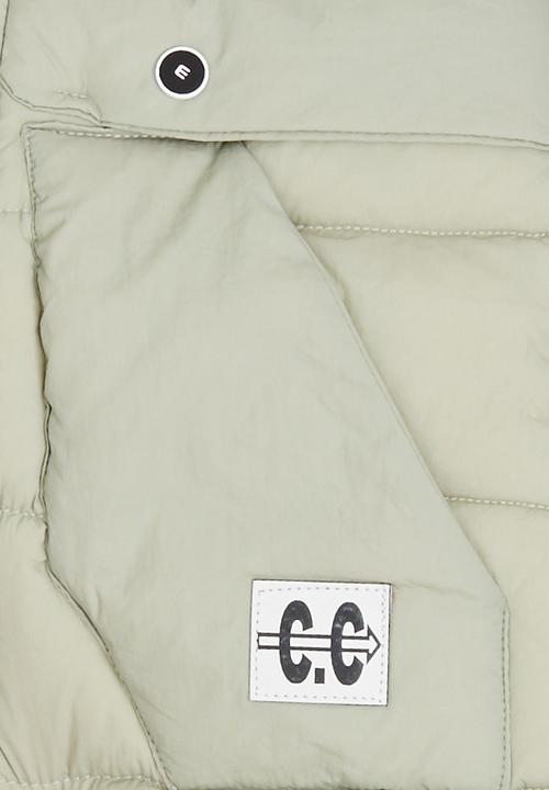 Pop Candy - Longer Length Puffer Jacket Light Green