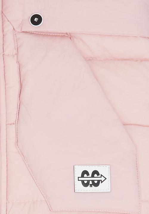 Pop Candy - Longer Length Puffer Jacket Pale Pink