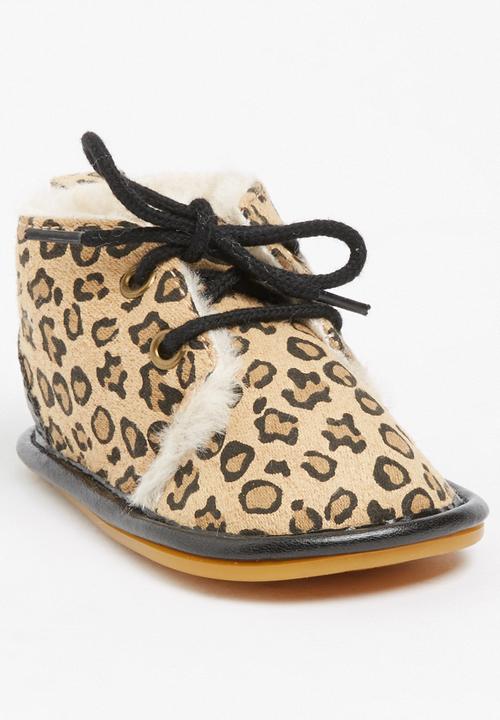 Pop Candy - Animal Print Lace Up Boot Multi-colour