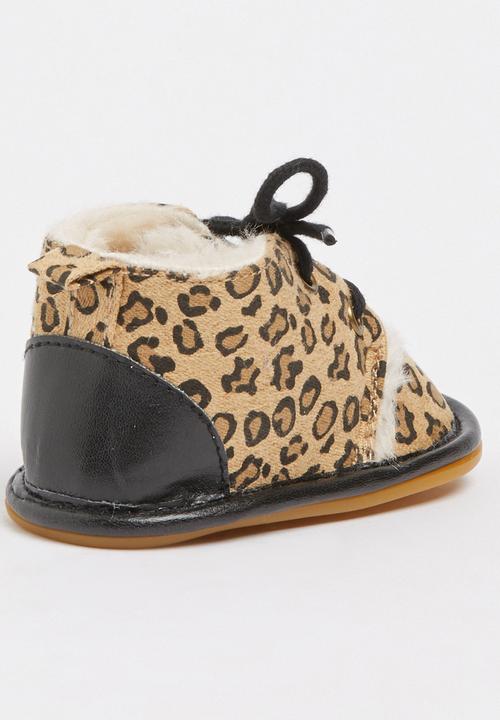 Pop Candy - Animal Print Lace Up Boot Multi-colour