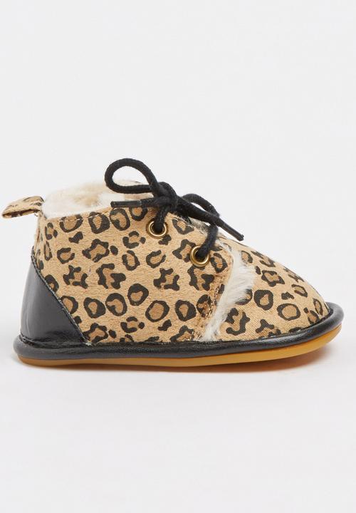 Pop Candy - Animal Print Lace Up Boot Multi-colour