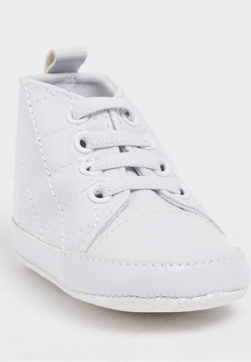 Pop Candy - Quilted PU Hi Top Sneaker White
