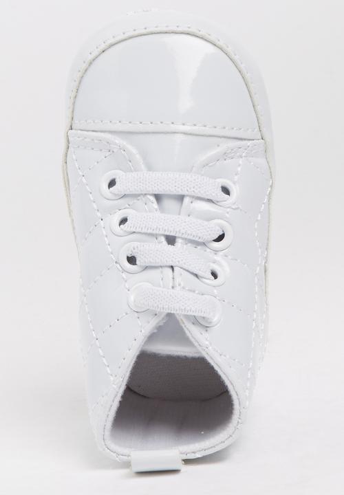 Pop Candy - Quilted PU Hi Top Sneaker White