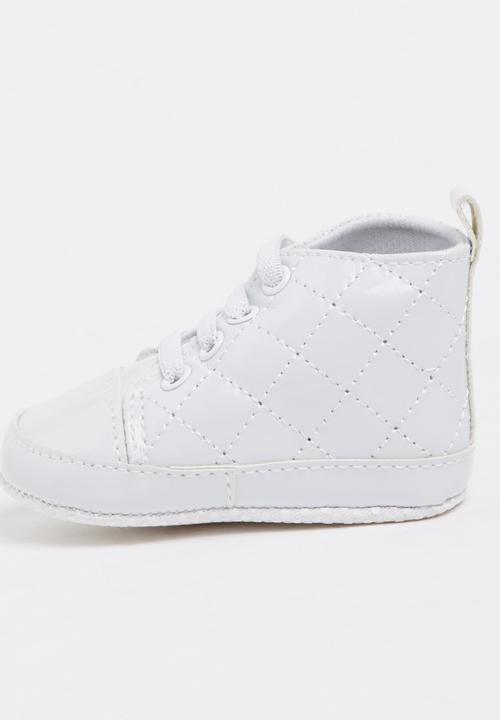 Pop Candy - Quilted PU Hi Top Sneaker White