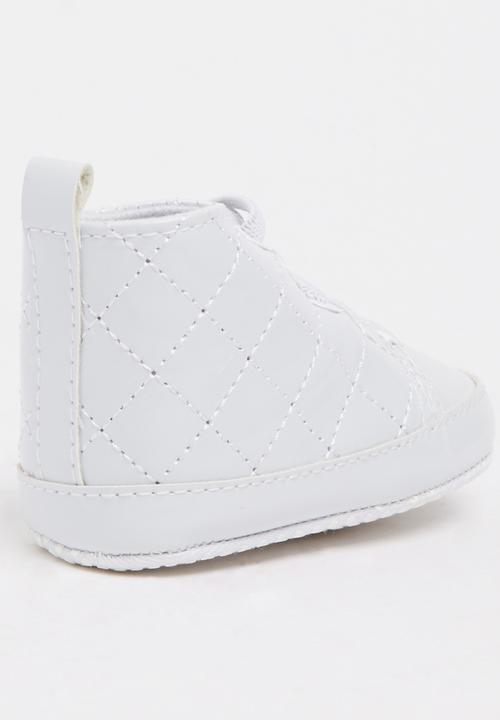 Pop Candy - Quilted PU Hi Top Sneaker White