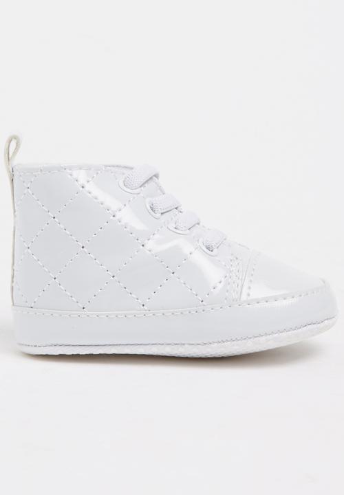 Pop Candy - Quilted PU Hi Top Sneaker White