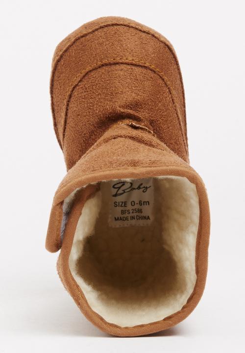 Pop Candy - Sherpa Lined Boots Mid Brown