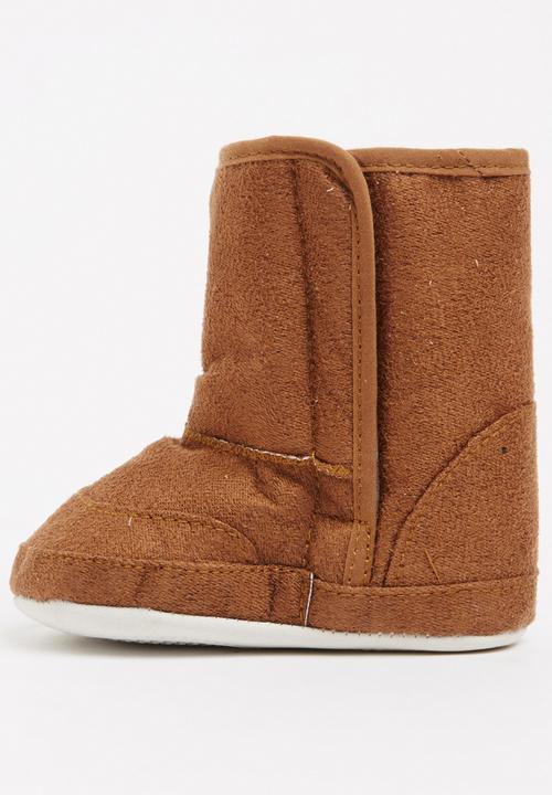 Pop Candy - Sherpa Lined Boots Mid Brown