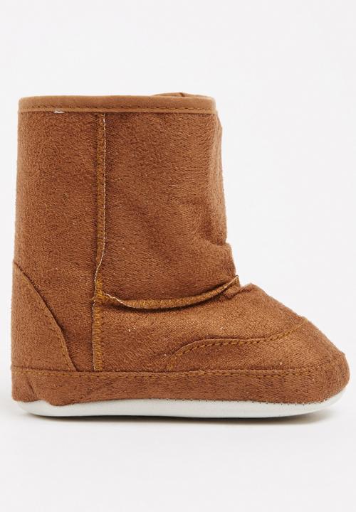Pop Candy - Sherpa Lined Boots Mid Brown