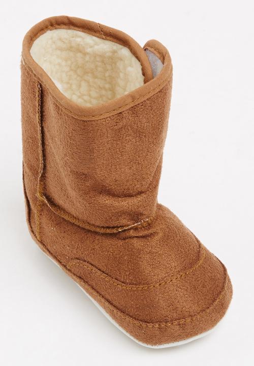 Pop Candy - Sherpa Lined Boots Mid Brown