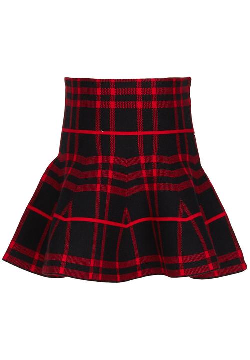Pop Candy - Check Skirt Red