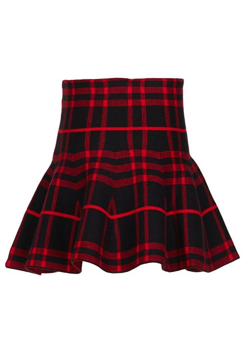 Pop Candy - Check Skirt Red