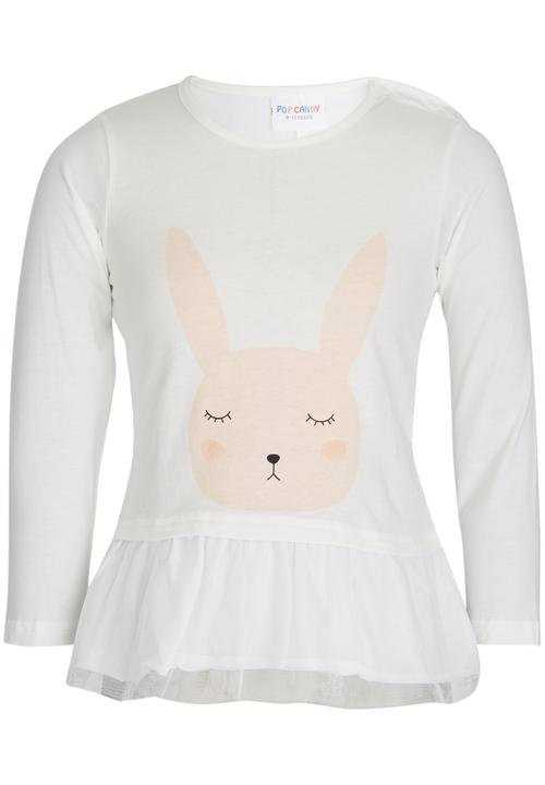 Pop Candy - Mesh Trim Tee White