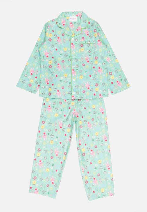 Pop Candy - Printed Flannel PJ Set Mint