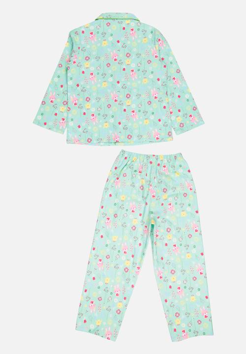 Pop Candy - Printed Flannel PJ Set Mint