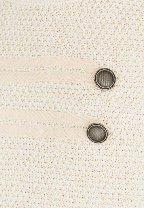 Pop Candy - Lurex Crew Neck Sweater Off White