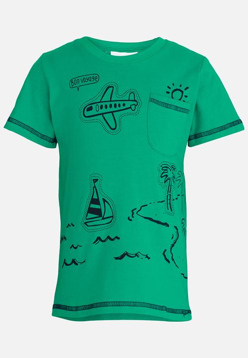 Pop Candy - Printed Short Sleeve Tee Mid Green