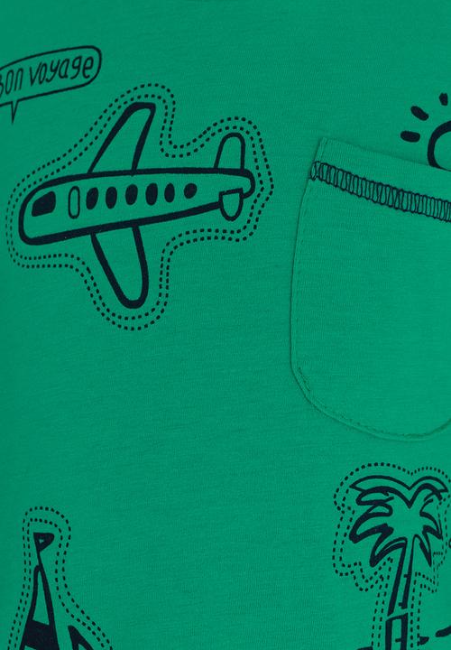 Pop Candy - Printed Short Sleeve Tee Mid Green
